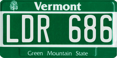 VT license plate LDR686