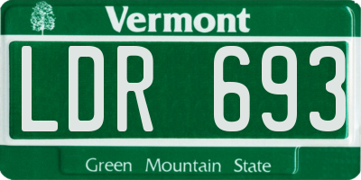 VT license plate LDR693