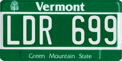 VT license plate LDR699