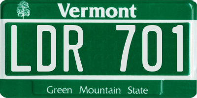 VT license plate LDR701