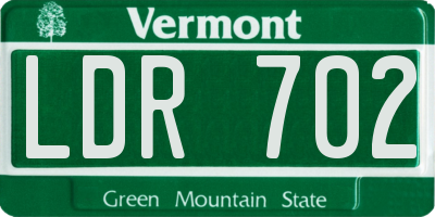 VT license plate LDR702