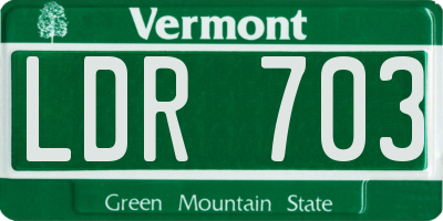 VT license plate LDR703