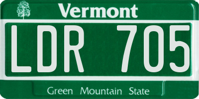 VT license plate LDR705