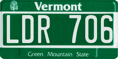 VT license plate LDR706