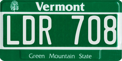 VT license plate LDR708