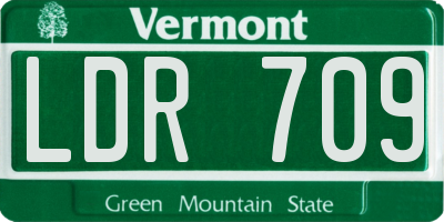 VT license plate LDR709