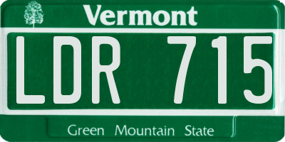 VT license plate LDR715