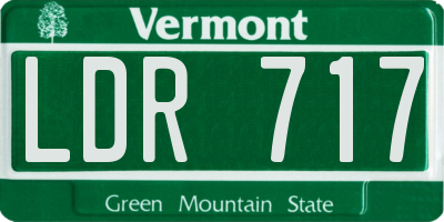 VT license plate LDR717