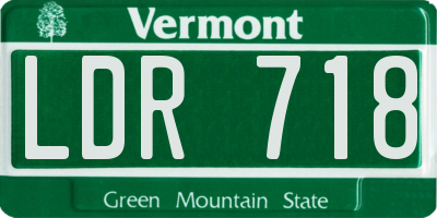 VT license plate LDR718