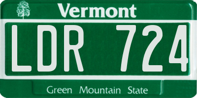 VT license plate LDR724