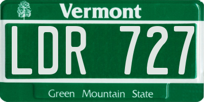 VT license plate LDR727