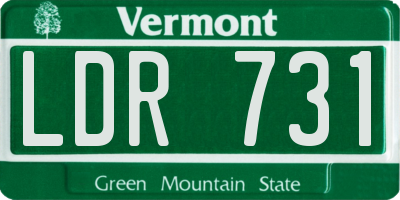 VT license plate LDR731