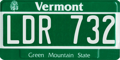 VT license plate LDR732