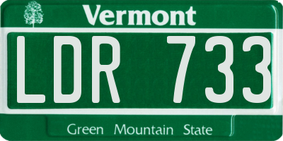 VT license plate LDR733