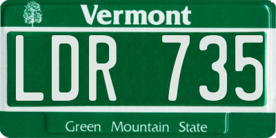 VT license plate LDR735