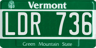 VT license plate LDR736