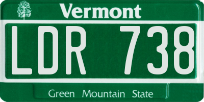 VT license plate LDR738