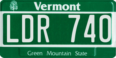 VT license plate LDR740
