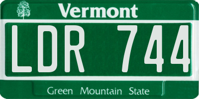VT license plate LDR744