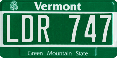 VT license plate LDR747