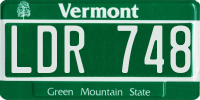 VT license plate LDR748
