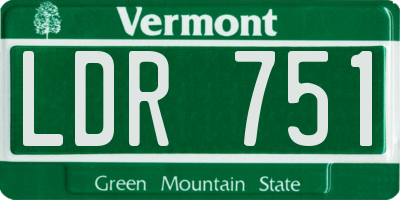 VT license plate LDR751