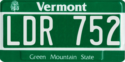 VT license plate LDR752