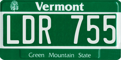 VT license plate LDR755