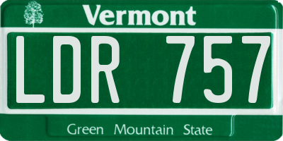 VT license plate LDR757