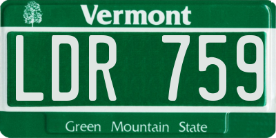 VT license plate LDR759