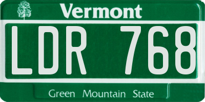 VT license plate LDR768
