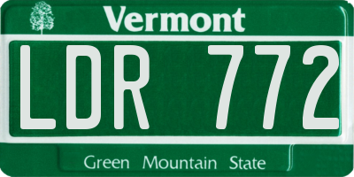 VT license plate LDR772