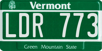 VT license plate LDR773