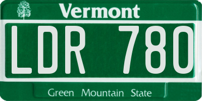 VT license plate LDR780