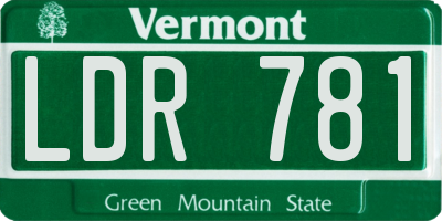 VT license plate LDR781