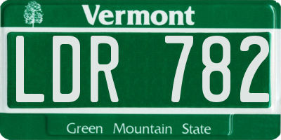 VT license plate LDR782