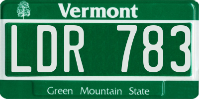 VT license plate LDR783