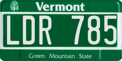VT license plate LDR785