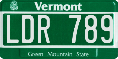 VT license plate LDR789
