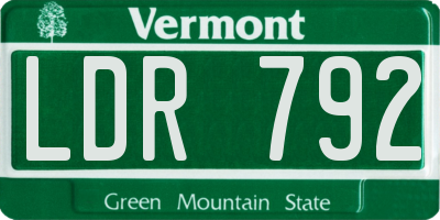 VT license plate LDR792