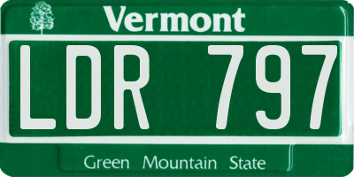 VT license plate LDR797