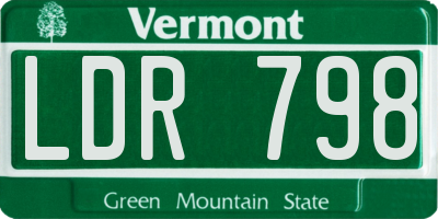VT license plate LDR798