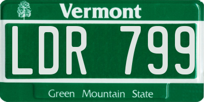 VT license plate LDR799