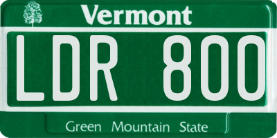 VT license plate LDR800