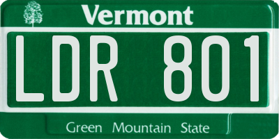 VT license plate LDR801