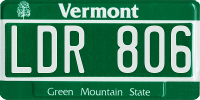 VT license plate LDR806