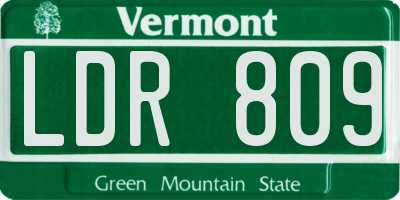 VT license plate LDR809