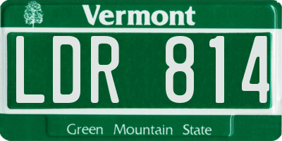 VT license plate LDR814