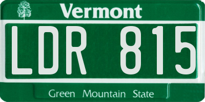 VT license plate LDR815