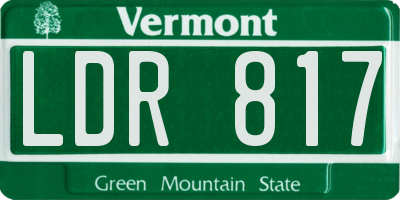 VT license plate LDR817